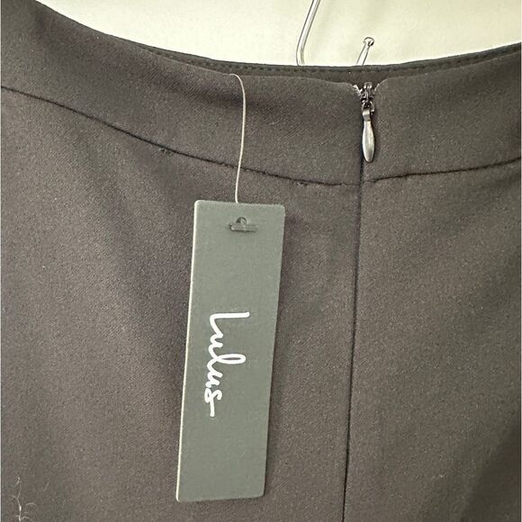 Lulus High Rise Wide Leg Trouser Pants Black Size Medium - Picture 6 of 8